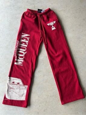 McQueen Red Graphic Sweatpants for Men